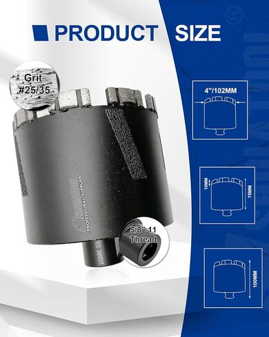 SHDIATOOL Diamond Core Drill Bits 1-3/8 Inch for Concrete, Marble, Granite and Multi Stone Laser Welded Dry or Wet Hole Saws 35mm 5/8"-11 Thread in Saudi Arabia