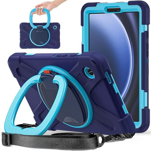 TPUT TAPERT TRAVICHPRAICHPROCKPROCK CASE متوافقة مع طراز Samsung Galaxy Tab A9 8.7 بوصة 2023 (SM-X110/SM-X115) ، مقبض دوار ، حزام كتف ، حالة واقية ، مقاومة إسقاط in Kuwait