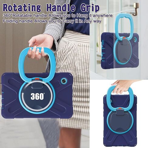TPUT TAPERT TRAVICHPRAICHPROCKPROCK CASE متوافقة مع طراز Samsung Galaxy Tab A9 8.7 بوصة 2023 (SM-X110/SM-X115) ، مقبض دوار ، حزام كتف ، حالة واقية ، مقاومة إسقاط in Kuwait