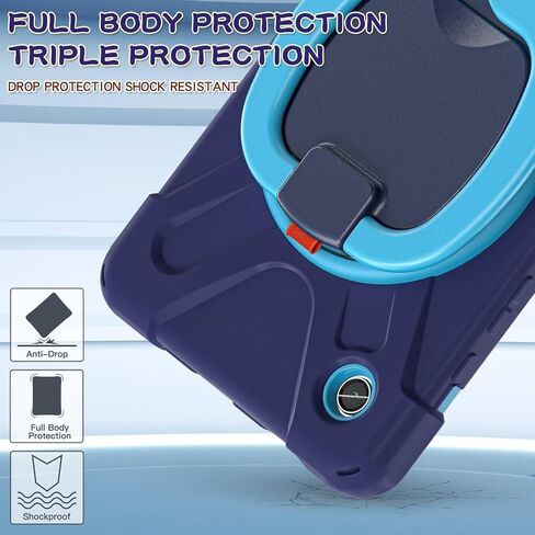 TPUT TAPERT TRAVICHPRAICHPROCKPROCK CASE متوافقة مع طراز Samsung Galaxy Tab A9 8.7 بوصة 2023 (SM-X110/SM-X115) ، مقبض دوار ، حزام كتف ، حالة واقية ، مقاومة إسقاط in Kuwait