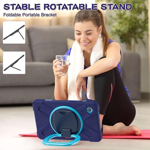 TPUT TAPERT TRAVICHPRAICHPROCKPROCK CASE متوافقة مع طراز Samsung Galaxy Tab A9 8.7 بوصة 2023 (SM-X110/SM-X115) ، مقبض دوار ، حزام كتف ، حالة واقية ، مقاومة إسقاط in Kuwait