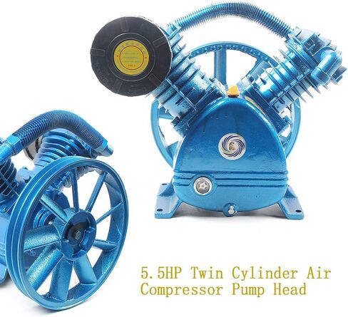 رأس مضخة ضاغط الهواء 5.5HP 21CFM 175PSI وحدة مضخة ضاغط الهواء ذات الأسطوانة المزدوجة على شكل حرف V مع دولاب الموازنة، مضخة رأس ضاغط من الحديد الزهر بأسطوانة العادم in Kuwait