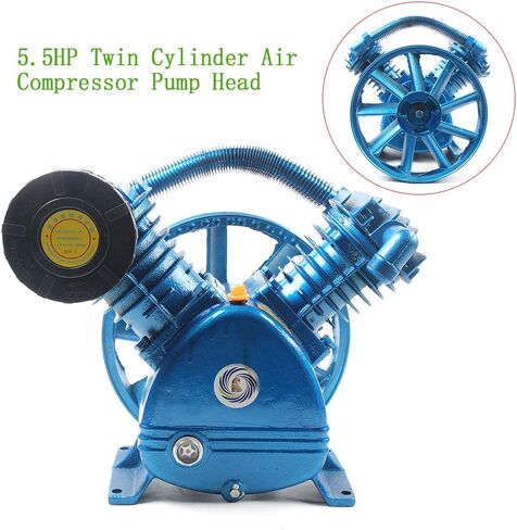 رأس مضخة ضاغط الهواء 5.5HP 21CFM 175PSI وحدة مضخة ضاغط الهواء ذات الأسطوانة المزدوجة على شكل حرف V مع دولاب الموازنة، مضخة رأس ضاغط من الحديد الزهر بأسطوانة العادم in Kuwait