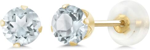 10K Yellow Gold Forever Classic Moissanite from Charles & Colvard Stud Earrings For Women (1.00 Cttw, Round 5MM) in Saudi Arabia