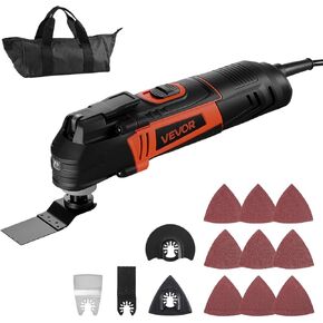 VEVOR Multitool Oscillating Tool Corded 2.5 Amp, Oscillating Saw Tool with LED Light, 6 Variable Speeds, 3.1° Oscillating Angle, 11000-22000 OPM, 16PCS Saw Accessories & BMC Case in Kuwait