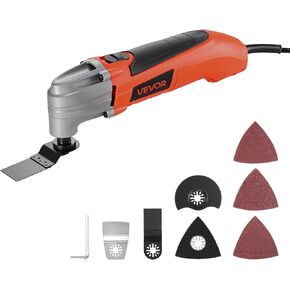 VEVOR Multitool Oscillating Tool Corded 2.5 Amp, Oscillating Saw Tool with LED Light, 6 Variable Speeds, 3.1° Oscillating Angle, 11000-22000 OPM, 16PCS Saw Accessories & BMC Case in Kuwait
