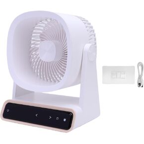 Haofy USB Desk Fan Circulator Circulator Fan مروحة التبريد المحمولة 4000 مللي أمبير في الساعة بطارية قابلة للشحن 3 إعدادات السرعة تحكم اللمس 90 ° TILT TILD للتخييم في غرفة نوم المكتب المنزلي (النوع 2) in Kuwait