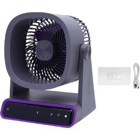 Haofy USB Desk Fan Circulator Circulator Fan مروحة التبريد المحمولة 4000 مللي أمبير في الساعة بطارية قابلة للشحن 3 إعدادات السرعة تحكم اللمس 90 ° TILT TILD للتخييم في غرفة نوم المكتب المنزلي (النوع 2) in Kuwait
