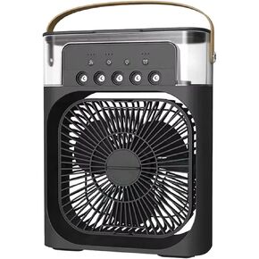 Portable Humidifier Fan Air Conditioners USB Electric Fan Night Light Mist Fun 3 In 1 Air Cooler Desktop Spray Fan(WHITE) in Saudi Arabia