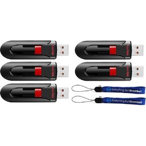 SanDisk Cruzer Glide USB Flash Drive 256GB (5 Pack) 2.0 Pen Drive for Computers or Laptops with Type-A Port (SDCZ60-256G-B35) Bundle with (2) Everything But Stromboli Lanyards in Kuwait