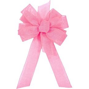 1 Pcs 10 x 20 Inch Big Bow Burlap Ribbon with Natural Jute Rustic Wreath Ribbons and Bow Use Wrapping, Party Decoration (Linen) in Kuwait