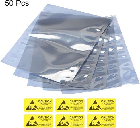 أكياس مكافحة أكياس محمية 50pcs 4.3x6inch (11x15cm) مفتوحة مع ملصقات لمحرك الأقراص الصلبة HDD SSD in Saudi Arabia