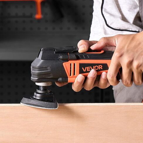 أداة VEVOR متعددة المهام بسلك 2.5 أمبير، أداة منشار متأرجحة مع ضوء LED، 6 سرعات متغيرة، زاوية تأرجح 3.1 درجة، 11000-22000 OPM، 16 قطعة من ملحقات المنشار وحقيبة BMC in Kuwait