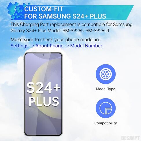 for Samsung Galaxy S24+ Plus Charging Port Replacement USB Charger Dock Connector Flex Cable Type-C Board USB Charger Type-C Board Connector Replacement Repair Fix for SM-S926U SM-S926U1 in Saudi Arabia