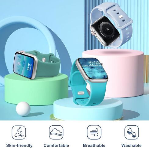 Sport Watch Band متوافق مع نطاقات Apple Watch Women Men 38mm 40mm 41mm 42mm 44mm 45mm 46mm 49mm ، حزام بديل للسيليكون الناعم لـ Iwatch Bands Series 10 9 8 7 6 5 4 3 2 1 Se se ultra in Saudi Arabia