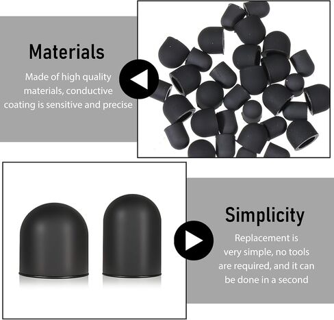 30 Pcs Silicone Tablet Pen Nibs, 0.2'' & 0.28'' No Scratches Stylus Pen Tips Soft Surface Pens Tips Replacement Universal Nibs Tablet Accessories for Touch Screen Pens Phone (Black) in Saudi Arabia