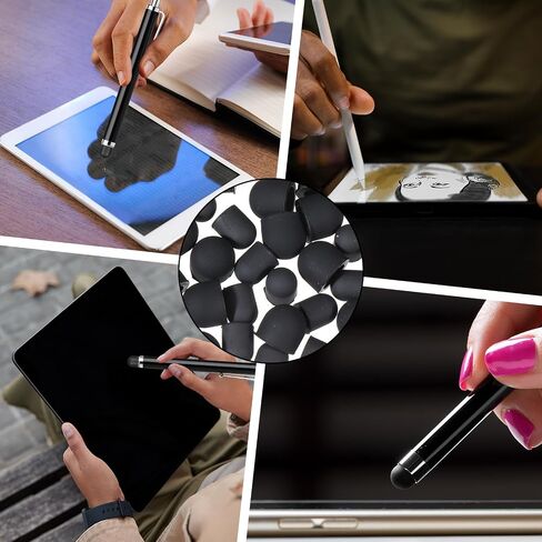 30 Pcs Silicone Tablet Pen Nibs, 0.2'' & 0.28'' No Scratches Stylus Pen Tips Soft Surface Pens Tips Replacement Universal Nibs Tablet Accessories for Touch Screen Pens Phone (Black) in Saudi Arabia