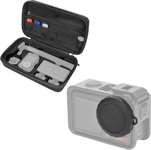 JJC Silicone Lens Cap قشرة صلبة حمل لحركة DJI Action 5 Pro 4 3 ، كيس كتف Eva المقاوم للماء مع حزام الكتف ، وسفر وحمل حقيبة واقية يوميًا in Saudi Arabia