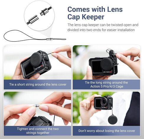 JJC Silicone Lens Cap قشرة صلبة حمل لحركة DJI Action 5 Pro 4 3 ، كيس كتف Eva المقاوم للماء مع حزام الكتف ، وسفر وحمل حقيبة واقية يوميًا in Saudi Arabia