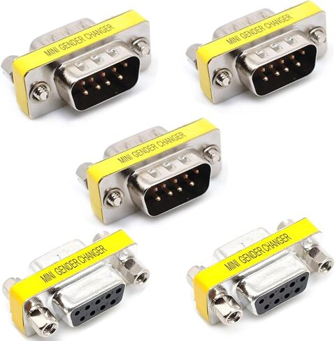 Oiyagai 5pcs 9 Pin RS-232 DB9 Cable Cable Cable Changer Adapter (ذكر إلى ذكر) in Saudi Arabia