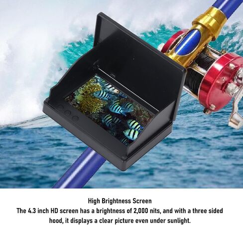 Yoidesu Underwater Fishing Camera, 4.3inch Display 220 Ultra Wide Angle Lens Water Proof Fishing Camera, 1080P HD visuals for Ice Fishings, Aquaculture in Saudi Arabia