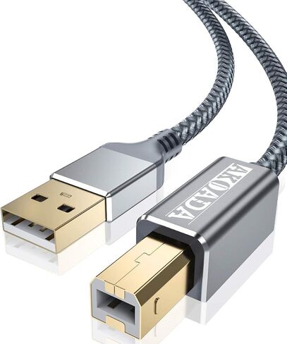 AkoaDa Printer Cable,USB A to B Cable 10ft USB 2.0 Printer Cord High Speed Scanner Cord Compatible with HP, Brother, Canon, Dell, Epson, Lexmark, Xerox, Samung and More in Saudi Arabia
