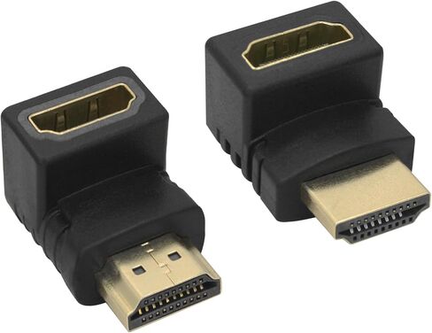 1PAIR 90 درجة HDMI ذكور إلى محول أنثى ، لأعلى ولأسفل محول توصيل PLATED HDMI GOLD ، مناسب لأجهزة الكمبيوتر المحمولة ، الكمبيوتر ، أجهزة العرض ، إلخ in Saudi Arabia