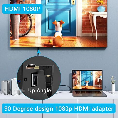 1PAIR 90 درجة HDMI ذكور إلى محول أنثى ، لأعلى ولأسفل محول توصيل PLATED HDMI GOLD ، مناسب لأجهزة الكمبيوتر المحمولة ، الكمبيوتر ، أجهزة العرض ، إلخ in Saudi Arabia