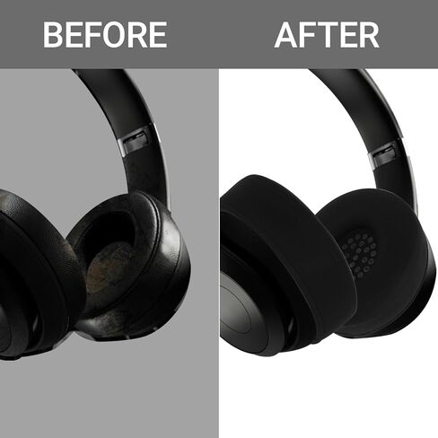 غطاء منصات الأذن لـ Beats Solo 4 ، غطاء أذن العرق القابل للغسل من السيليكون لـ Beats Solo 4 & Solo 3 Lylely On-Ear Oear Assories （Black） in Kuwait