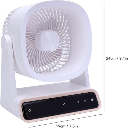 Haofy USB Desk Fan Circulator Circulator Fan مروحة التبريد المحمولة 4000 مللي أمبير في الساعة بطارية قابلة للشحن 3 إعدادات السرعة تحكم اللمس 90 ° TILT TILD للتخييم في غرفة نوم المكتب المنزلي (النوع 2) in Kuwait