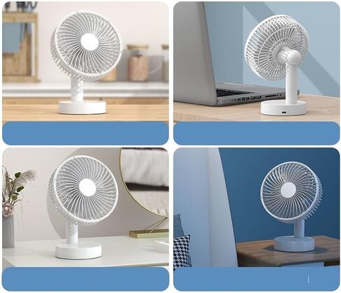 Fit For USB Table Fan 4 Speeds Portable Desktop Table Cooling Fan Powered By USB Strong Wind Kipas USB Desk Fan(Yellow) in Saudi Arabia