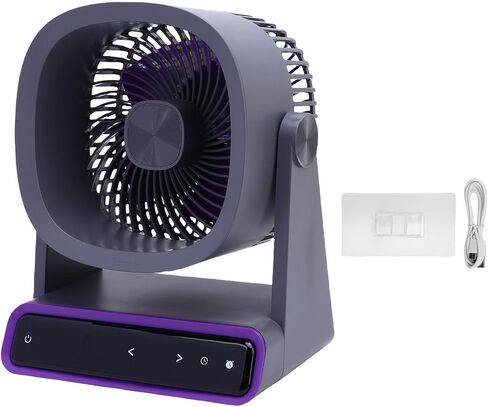 Haofy USB Desk Fan Circulator Circulator Fan مروحة التبريد المحمولة 4000 مللي أمبير في الساعة بطارية قابلة للشحن 3 إعدادات السرعة تحكم اللمس 90 ° TILT TILD للتخييم في غرفة نوم المكتب المنزلي (النوع 2) in Kuwait