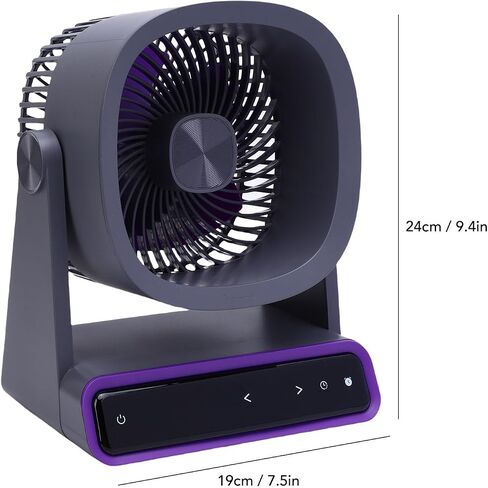 Haofy USB Desk Fan Circulator Circulator Fan مروحة التبريد المحمولة 4000 مللي أمبير في الساعة بطارية قابلة للشحن 3 إعدادات السرعة تحكم اللمس 90 ° TILT TILD للتخييم في غرفة نوم المكتب المنزلي (النوع 2) in Kuwait