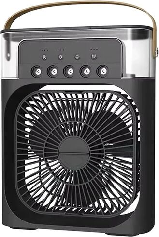Portable Humidifier Fan Air Conditioners USB Electric Fan Night Light Mist Fun 3 In 1 Air Cooler Desktop Spray Fan(WHITE) in Saudi Arabia