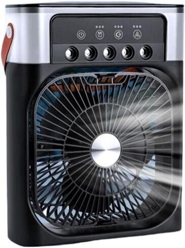 Portable Humidifier Fan Air Conditioners USB Electric Fan Night Light Mist Fun 3 In 1 Air Cooler Desktop Spray Fan(WHITE) in Saudi Arabia
