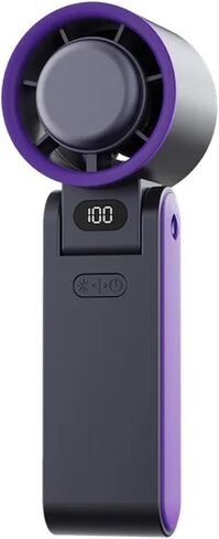 Portable Handheld Fan 100 Wind Speeds Turbo Fan 3600mAh Rechargeable Air Cooling Fan Foldable High Speed Cold Compress Fan(Grey) in Saudi Arabia