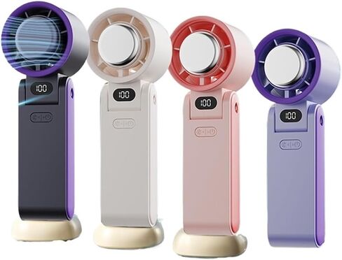Portable Handheld Fan 100 Wind Speeds Turbo Fan 3600mAh Rechargeable Air Cooling Fan Foldable High Speed Cold Compress Fan(Grey) in Saudi Arabia