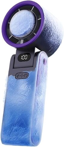 Portable Handheld Fan 100 Wind Speeds Turbo Fan 3600mAh Rechargeable Air Cooling Fan Foldable High Speed Cold Compress Fan(Grey) in Saudi Arabia