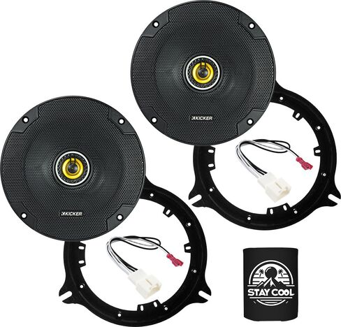 KICKER Speakers 6.5 inch for Mazda CX-3 2016-2021 Upgrade Kit - Pair of CS Series with Adapters and Harness, Coaxial 6 1/2 Car Audio Front or Rear Door Speaker CSC654, 46CSC654 in Saudi Arabia