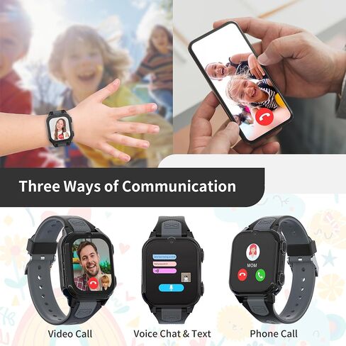 4G Kids Smart Watches Girls with GPS Tracker ، With Kids Coell Phone Watch with Video & Voice Calling SoS SOS Call Call Camera Camera Compale Gamulator ، Watch Smart for Girls Vens 6-15 (Pink) (Pink) in Kuwait