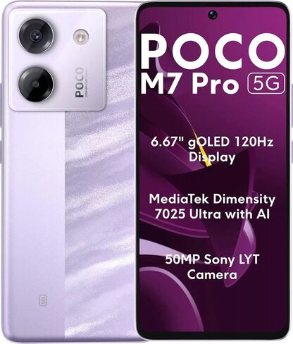 POCO M7 PRO 5G (256GB + 12GB) (لـ Tmobile Mint Tello & Global) 50MP كاميرا Sony المزدوجة 6.67 " in Saudi Arabia