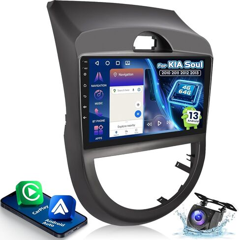 [4 + 64g] ترقية الراديو لـ KIA Soul 2010 2011 2012 2013-9 بوصة IPS الشاشة التي تعمل باللمس Android Soul Stereo - Carplay Wireless و Android Auto و AI DSP و WiFi و GPS و PPAGE المخصصة + AHD Camera النسخ الاحتياطي in Saudi Arabia