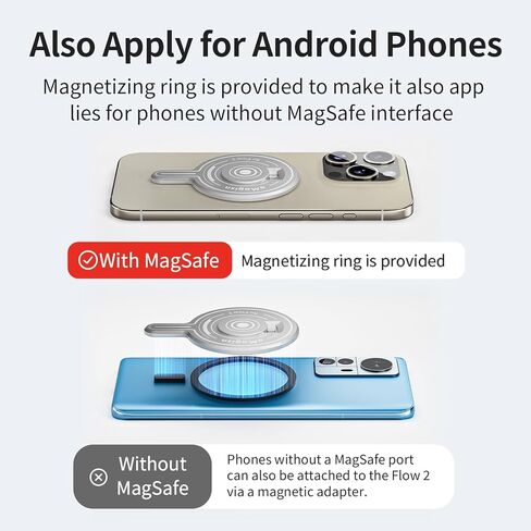 تركيب الهاتف المغناطيسي لـ Insta360 Flow 2 Pro Stabilizer Base Magnetic Adapter Base Quick مع حلقة مغناطيس لـ Flow2Pro Phone Gimbal in Kuwait