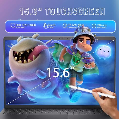 Dell Inspiron 15 3535 Touchscreen Laptop for Business- AMD Ryzen 7 7730U, 15.6" FHD IPS Display, Windows 11 Pro, Wi-Fi 6, Numeric Keypad, HDMI, Webcam, w/Accessories (64GB DDR4 RAM, 2TB SSD) in Saudi Arabia