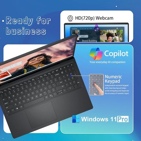 Dell Inspiron 15 3535 Touchscreen Laptop for Business- AMD Ryzen 7 7730U, 15.6" FHD IPS Display, Windows 11 Pro, Wi-Fi 6, Numeric Keypad, HDMI, Webcam, w/Accessories (64GB DDR4 RAM, 2TB SSD) in Saudi Arabia