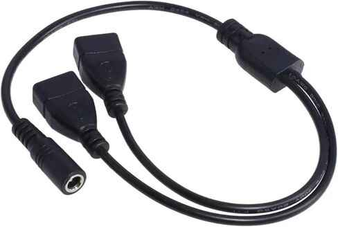 DC Cord 5.5 * 2.1mm Female to USB Female Extension Cable Power Splitters Supply Adapter Converter in Saudi Arabia