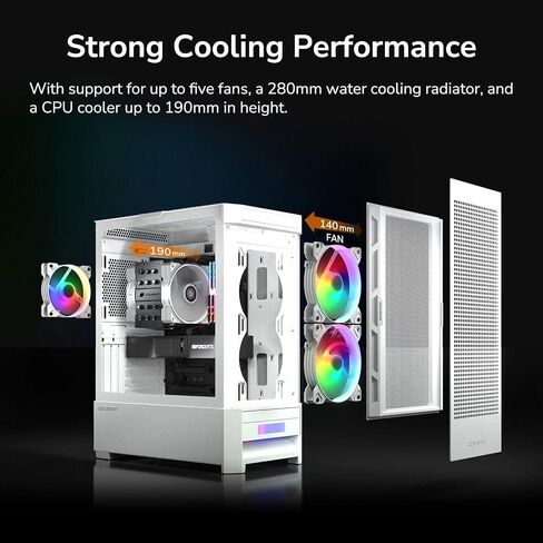 Cougar Gaming Mid Tower Case Duoface Pro RGB Supporting 390mm Graphics Card with Controller, Four RGB Fans and Two Distinct Front Panels Included (Mesh and Tempered Glass) (Black) in Saudi Arabia