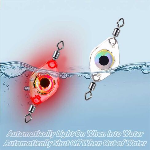 Compact LED Fishing Lure Light,Flashing Fishing Lights 5PCS Auto On/Off Water-Activated Flasher Kit with Multi-Color Flash for Deep Sea, Freshwater & Saltwater Halibut Rig (Double Ring). in Saudi Arabia