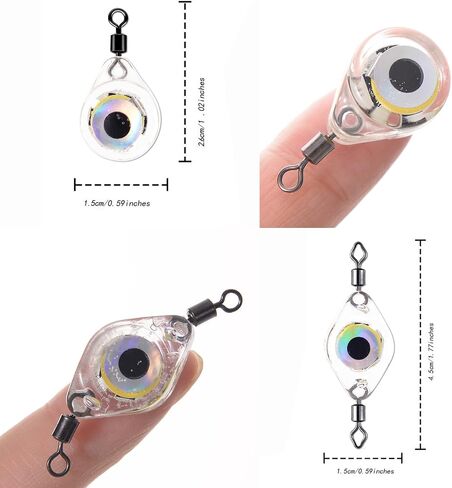 Compact LED Fishing Lure Light,Flashing Fishing Lights 5PCS Auto On/Off Water-Activated Flasher Kit with Multi-Color Flash for Deep Sea, Freshwater & Saltwater Halibut Rig (Double Ring). in Saudi Arabia