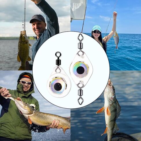 Compact LED Fishing Lure Light,Flashing Fishing Lights 5PCS Auto On/Off Water-Activated Flasher Kit with Multi-Color Flash for Deep Sea, Freshwater & Saltwater Halibut Rig (Double Ring). in Saudi Arabia